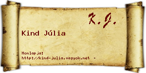 Kind Júlia névjegykártya